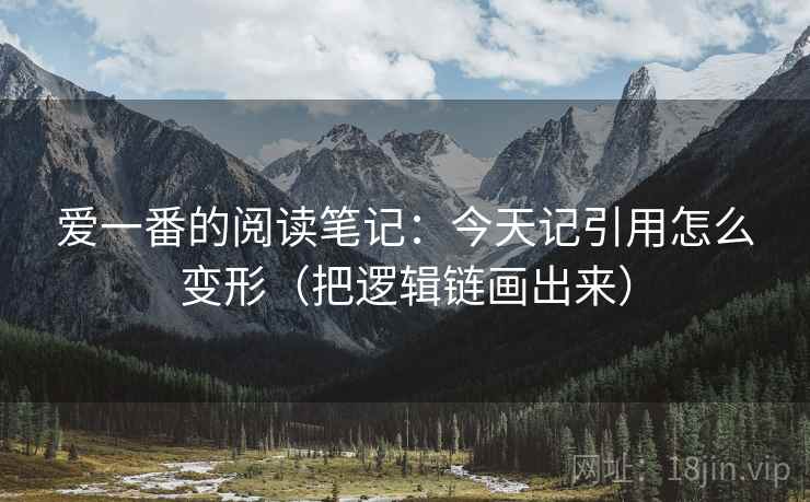 爱一番的阅读笔记：今天记引用怎么变形（把逻辑链画出来）